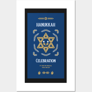 Happy Hanukkah Prints, Stickers & Magnets 5 Posters and Art